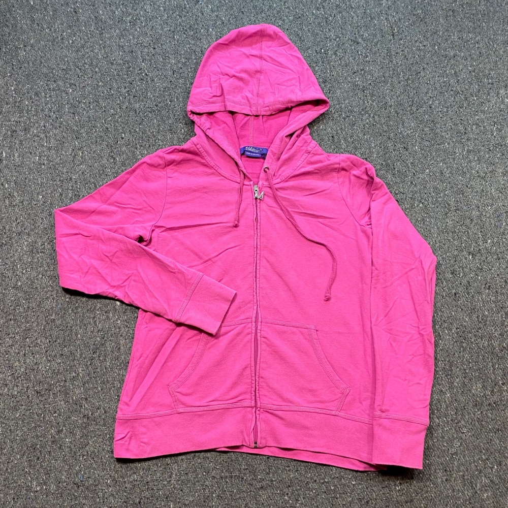 Miley Cyrus‎ Max Azria Hoodie Sz XL Womens Pink Y2K Zip Up Sweatshirt Streetwear